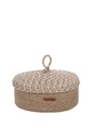 Fonott pamutkosár, fedeles, 25 cm, természetes - FLO