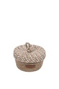 Fonott pamutkosár, fedeles, 15 cm, természetes - FRIEND