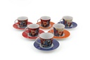 Porcelán bögre szett, 12 db-os, színes mintával - ARC EN CIEL