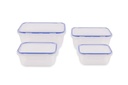 Műanyag tárolódoboz szett, 4 db-os, fehér - PARTY