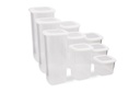 Műanyag tárolódoboz szett, 9 db-os, fehér - PARTY