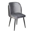 Étkezőszék bársony szürke és sötétszürke, fekete lábakkal - DUO