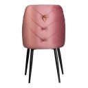 Étkezőszék bársony púderrózsaszín, arany fogóval és fekete lábakkal - MADELEINE