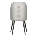 Étkezőszék bársony meleg szürke, arany fogóval és fekete lábakkal - MADELEINE