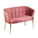 2 személyes kanapé, bársonyszövet púderrózsaszín - LADY