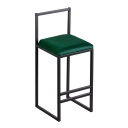 Bárszék zöld, fekete lábakkal - CUBIQUE
