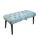 Pad, bársonyszövet menta, fekete lábakkal - CAPITON