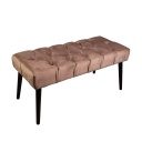 Pad, bársonyszövet sötét bézs, fekete lábakkal - CAPITON