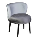 Fotel bársonyszövet szürke és sötétszürke, fekete lábakkal - DUO