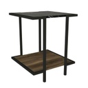 Lerakóasztal fém kerettel, fekete márványos részlettel, 60 cm - PLATEAU