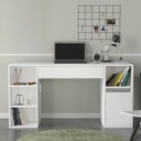 Íróasztal, fiókos, polcokkal, fehér - DIANE