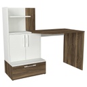 Íróasztal polccal, dió fehér - PAULINE