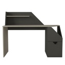 Íróasztal polccal, szürkésbarna, antracit - GEORGE