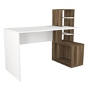 Íróasztal polccal, fehér dió - SIDONIE