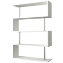 Könyvespolc, fém elemekkel, fehér, 90x129 cm - SLALOM