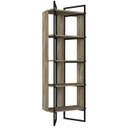 Könyvespolc fém részekkel, tölgy színű, 63,6x180 cm - DEMANTELE