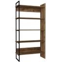 Könyvespolc, tölgy színű, fém részekkel, 92x180 cm - LOFT EN VILLE