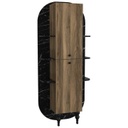 Könyvespolc, tölgy színű, fekete márvány, 40x179 cm - OVALE