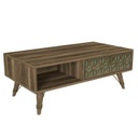 Dohányzóasztal tárolórésszel, tölgy, khaki mintával - ARABESQUE