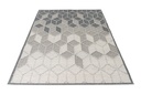 Geometriai mintás, kültéri/beltéri szőnyeg, szürke árnyalataival, 160x230 cm - CUBICUS