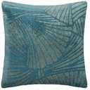 Díszpárna, kék, leveles mintával, 40x40 cm - ADONIS