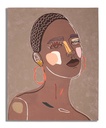 Vászon fali kép, női portré, barna, 80x100 cm - MADEMOISELLE