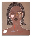 Vászon fali kép, női portré, barna, 80x100 cm - MADEMOISELLE2