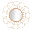 Fali tükör, rattan kerettel, virág alakú, 68 cm - FLIN