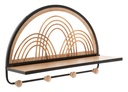 Fali polc, etno stílusú, fém, rattan - ARC EN CIEL