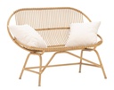 Rattan kétszemélyes fotel, fehér párnákkal - BALI2