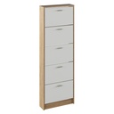 Cipősszekrény, 5 soros, tölgy színű, fehér - ILDI 2