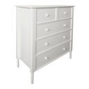 Komód, 5 fiókos, fehér - ROXANNE