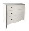 Komód, 3 fiókos, fehér - LOUIS
