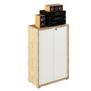 Szekrény, tölgy színű, fehér - MICHEL