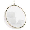 Függő fotel arany kerettel, fehér párnával - EXTRA