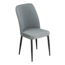 Étkezőszék bársony ezüst szürke fekete lábbal - MISTRAL