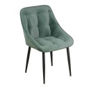 Étkezőszék steppelt, bársony sötét zöld fekete lábbal - CURTISS