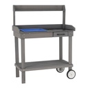 Kerti munkaasztal mosdó résszel, tölgy színű, szürke - ROULOTTE