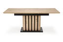 Kihúzható étkezőasztal, kézműves tölgy, fekete részletekkel - PORTOS