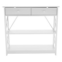Konzolasztal, fehér, 2 fiókos - CRIQUE