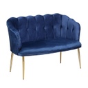 2 személyes kanapé, bársonyszövet királykék - LADY