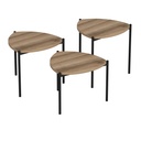 Lerakóasztal, háromszögű, 3 részes, mogyoróbarna - YEUX