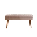 Felnyitható pad, bézs, fenyőfa lábakkal - ANNECY