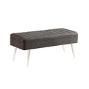 Ülőkés tároló pad fehér lábakkal, bársony, 105x50 cm, antracitszürke - ANNECY
