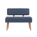 Felnyitható pad, sötétkék, mogyoróbarna lábakkal - COME