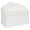 Felhő alakú pad tárolóval, fehér - PETIT NUAGE
