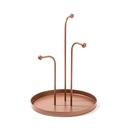 Ékszertartó álvány tálcával, fém, rézbarna - BISTRO