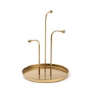 Ékszertartó álvány tálcával, fém, arany - BISTRO
