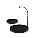 Ékszertartó álvány két tálcával, fém, fekete - CREME