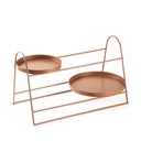 Asztali tároló polc két tálcával, fém, rézbarna - VODKA